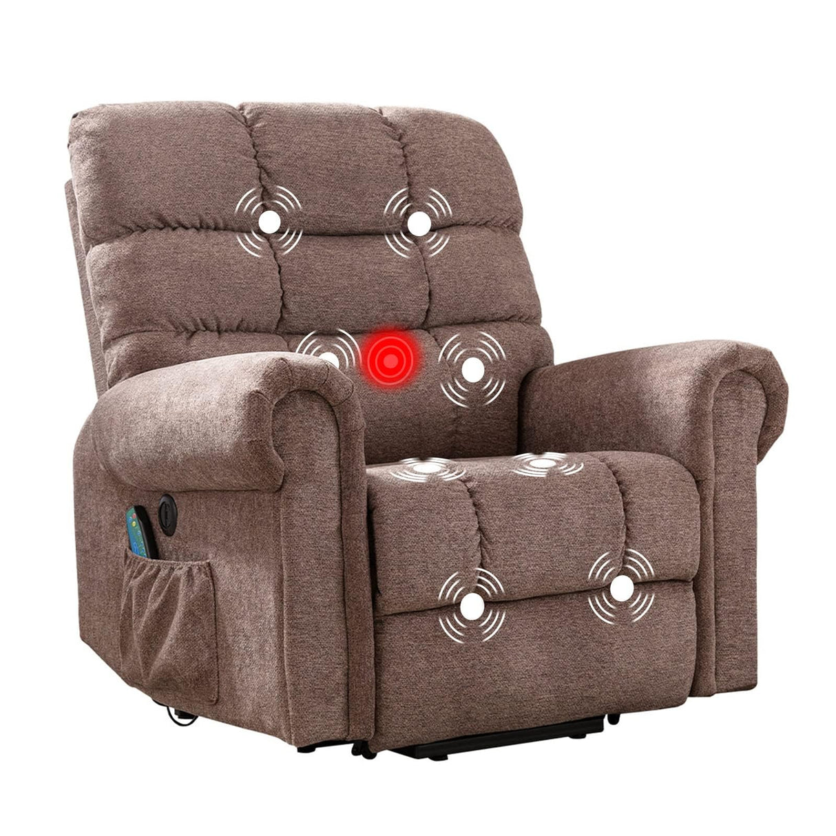 Power Lift Chair for Elderly, Leather Electric Living Room recliner, Light Brown