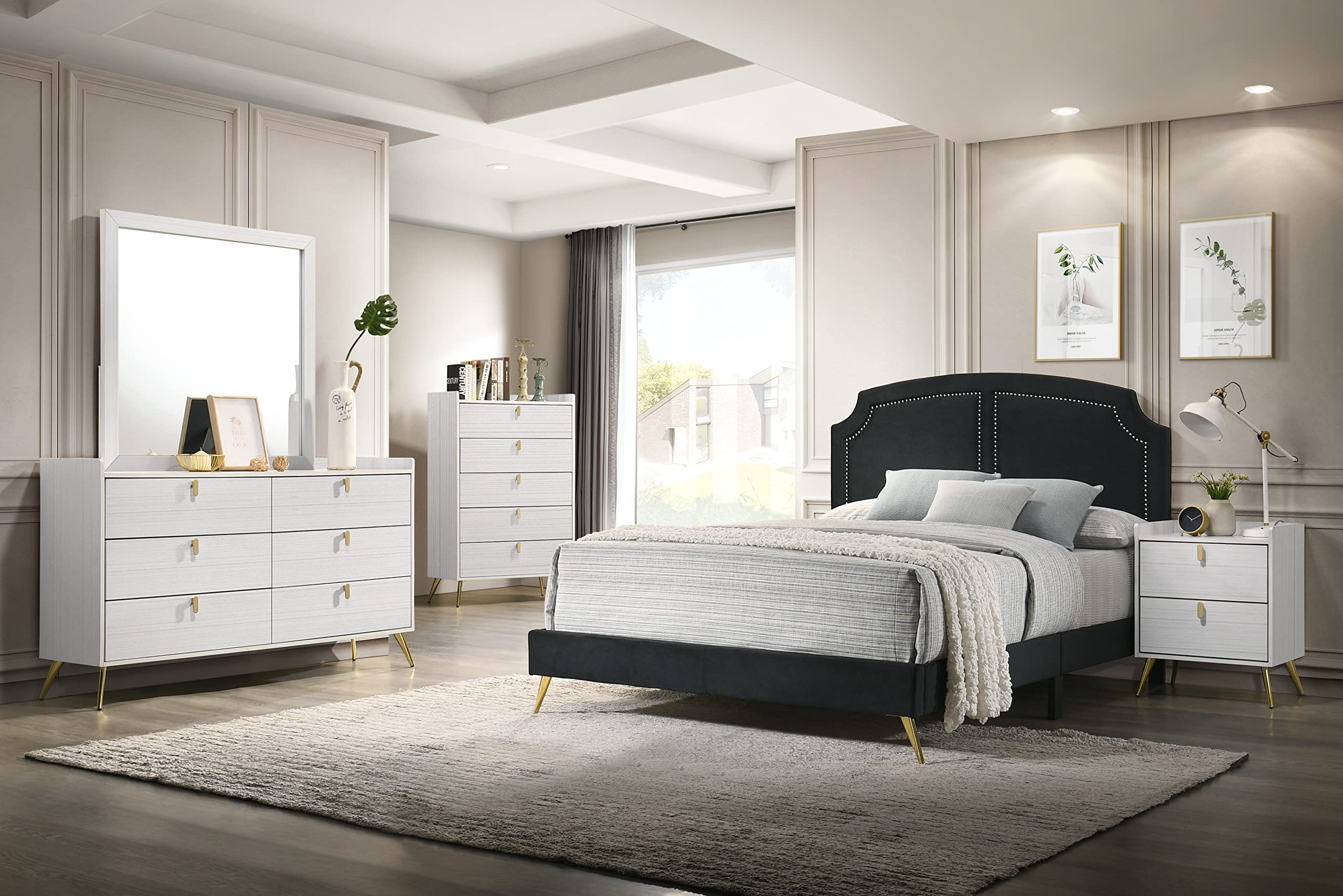 Zeena 6-Drawer Wooden Dresser in White