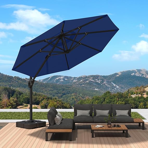 13Ft Patio Umbrella Outdoor Double-Sided Market Extra Large Table Umbrella