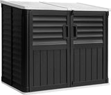 Resin Outdoor Storage Shed, 34 Cu Ft Outdoor Storage Cabinet Without Shelf, Waterproof