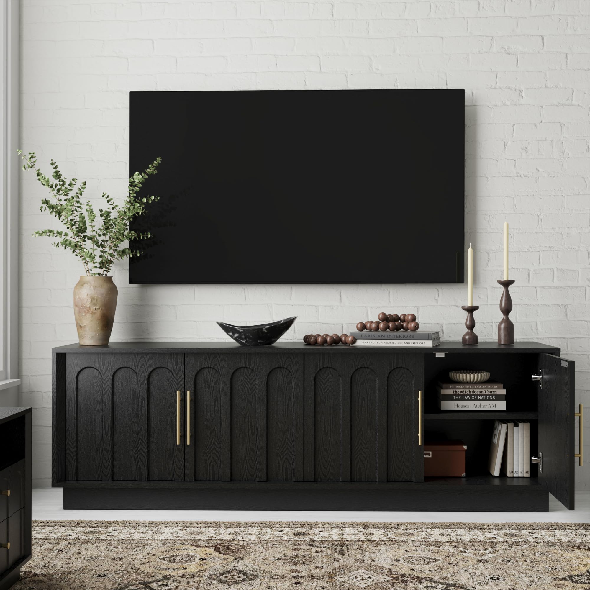 67" Modern TV Stand for 75 Inch TV with Adjustable Shelves