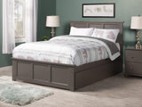 Madison Queen Platform Bed with Matching Footboard and Turbo Charger with Twin Extra