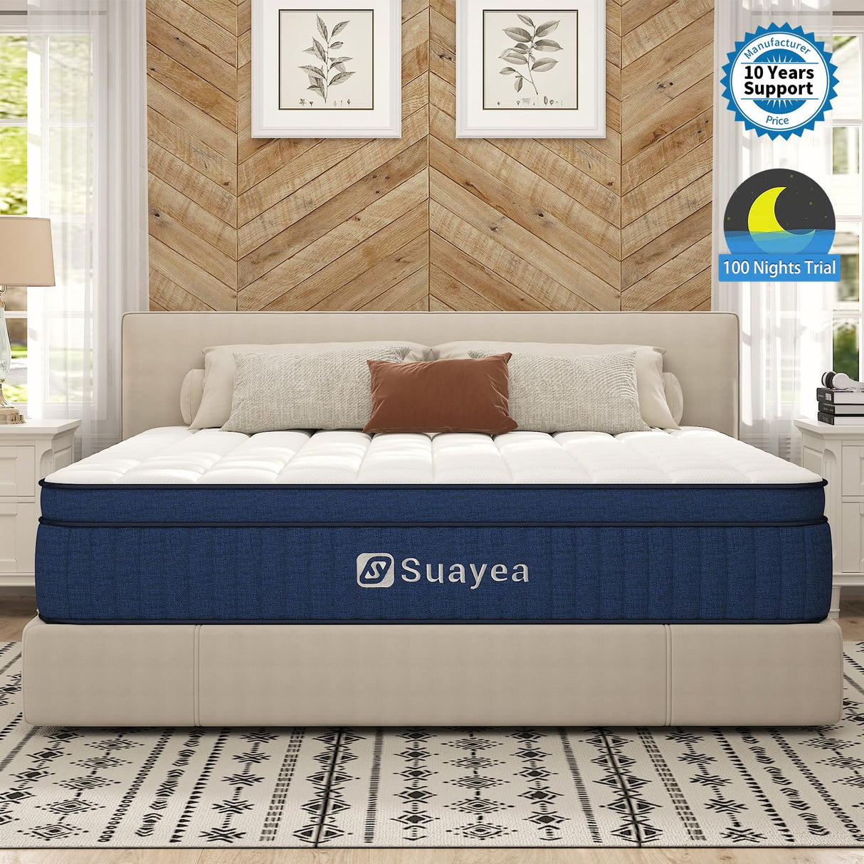 King Mattress 14 Inch, King Size Mattress in a Box, Strengthen Hybrid Mattress King Size