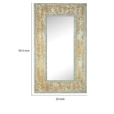 57 Inch Accent Wall Mirror, Thick Fir Wood Frame