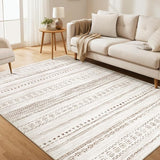 Area Rug Living Room Rugs - 9x12 Washable Boho Farmhouse Bohemian Neutral Large