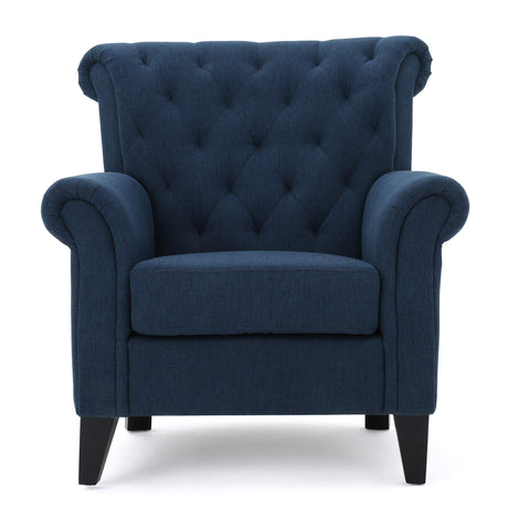 Christopher Knight Home Merritt Fabric Tufted Chair, Dark Blue Dimensions: 37.00”D x 35.25”W x 38.00”H