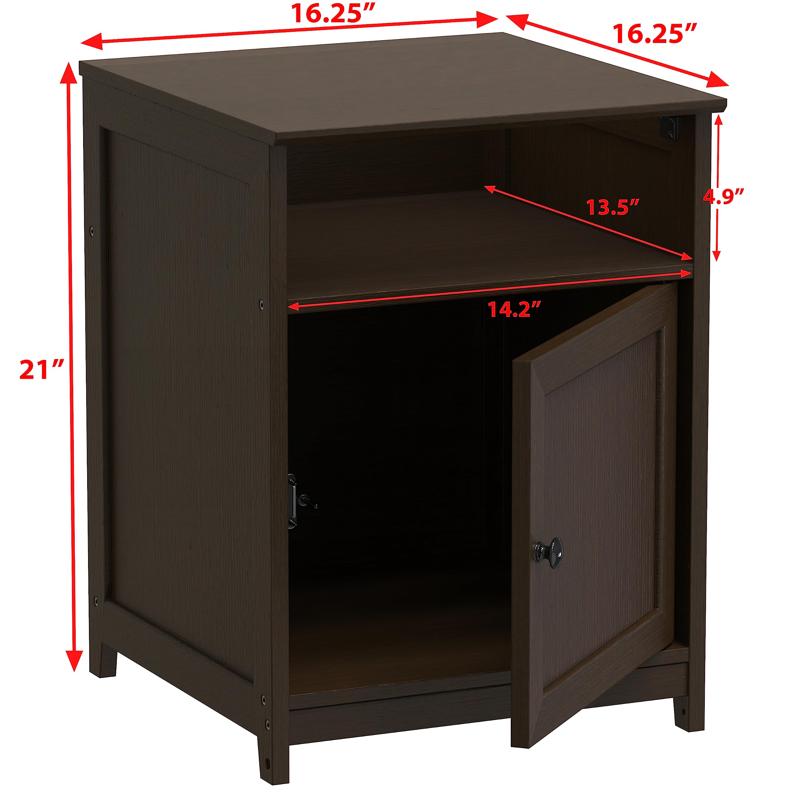 End Table with Shelf and Storage