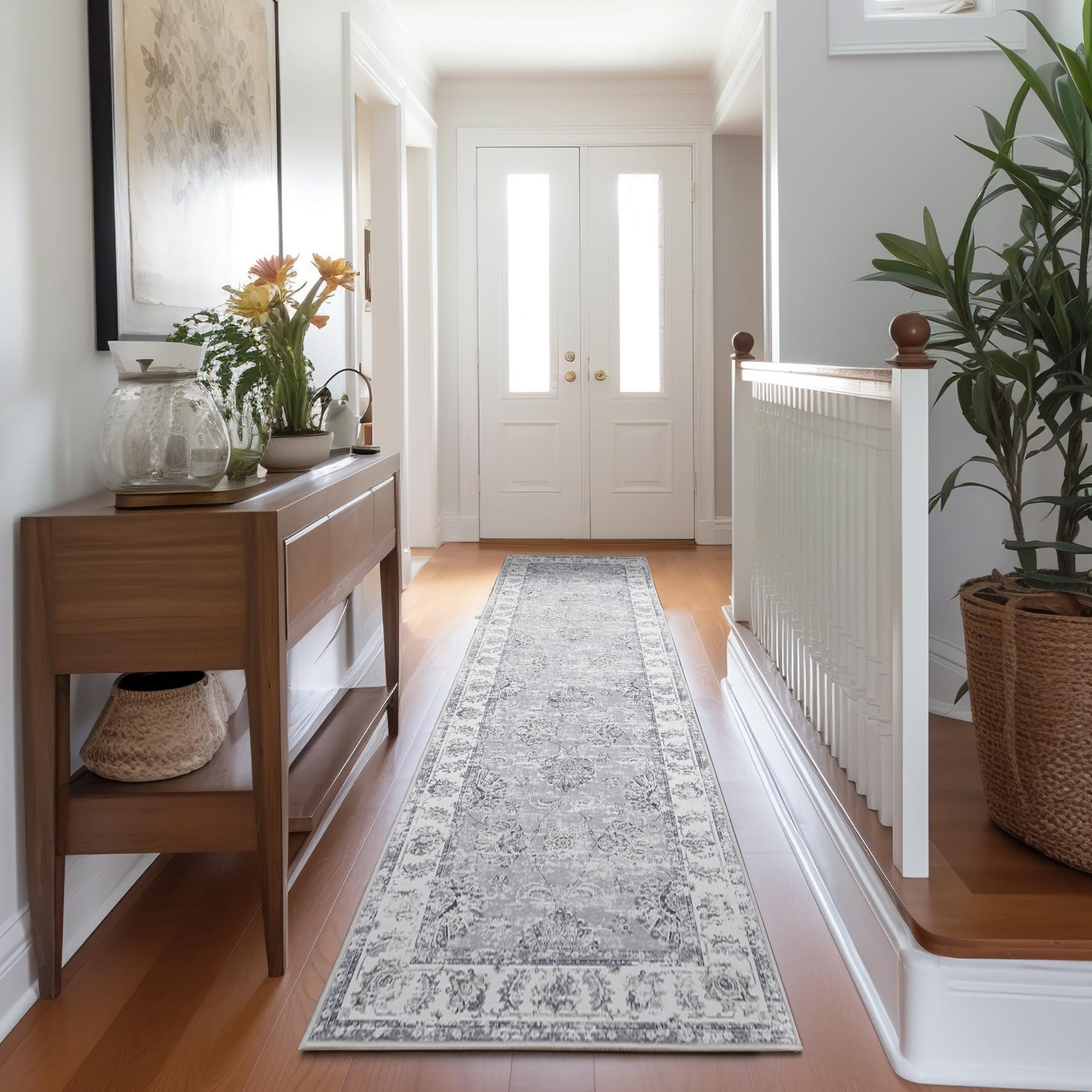 Hallway Runner Rug 2x10 Vintage Rug Kitchen Washable Runner Rug Floral