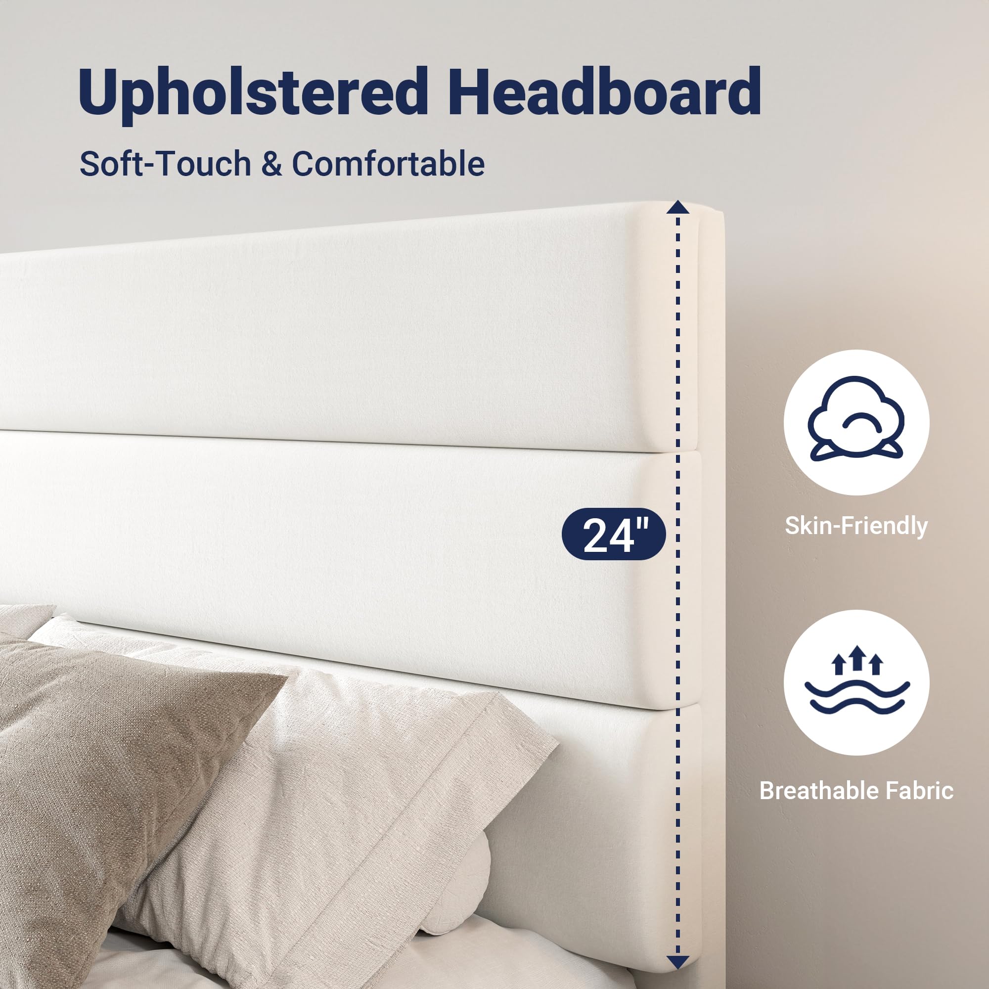 Full Size Platform Bed with 4 Storage Drawers