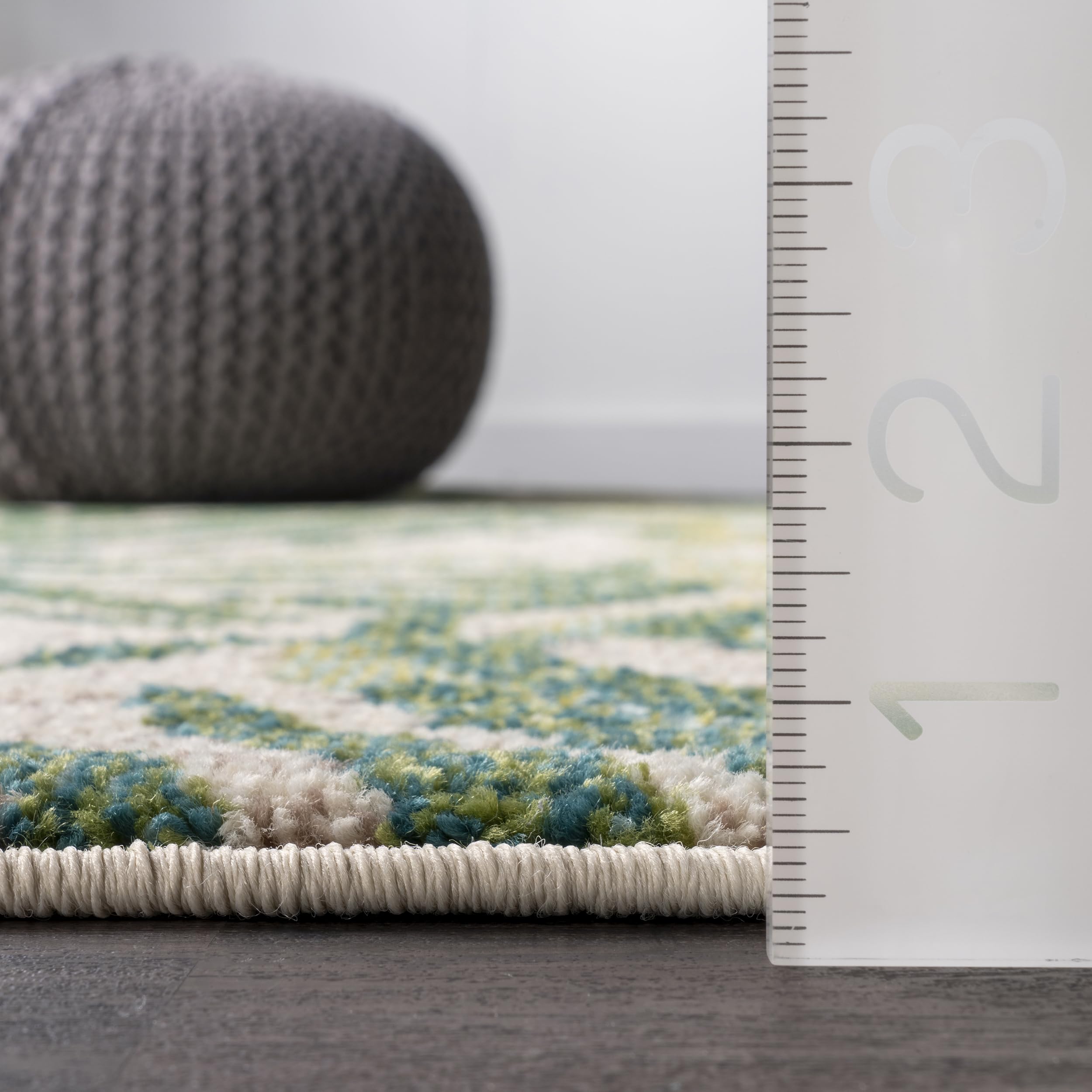 Cali Abstract Leaves Area Rug 10x14 Green