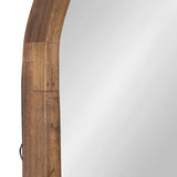 Kate and Laurel Hutton Rustic Modern Farmhouse Arch Mirror, 24" x 36", Natural Wood Finish