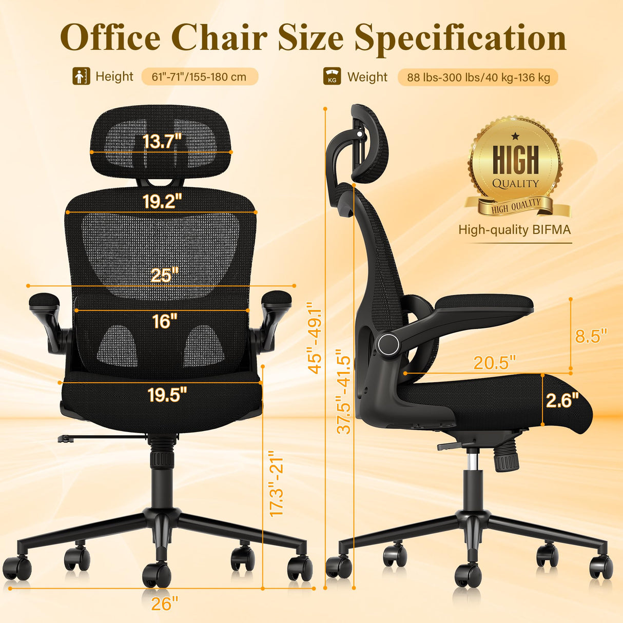 Ergonomic Office Chair with Adjustable Lumbar Support