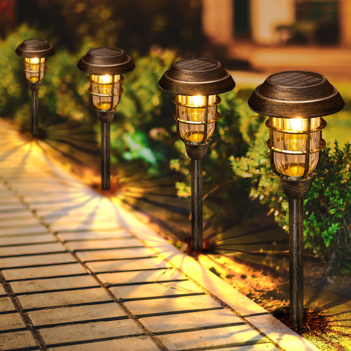 Solar Outdoor Lights, 8 Pack Bright Solar Pathway Lights Outdoor Waterproof, Up to 12