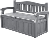 80 Gallon Storage Bench Deck Box Lockable for Patio Furniture, Garden Decor