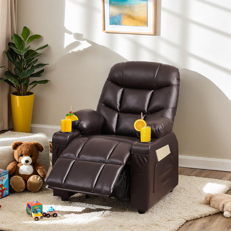 Marshmallow Larger Kids Reclining Chair Leather Recliner Sofa Children Ages 3-12