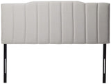 Satish Upholstered Channel Stitched Headboard in Light Grey