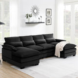 109.8“ Sectional Sofa Cloud Couch for Living Room, Modern Chenille Large Overstuffed U