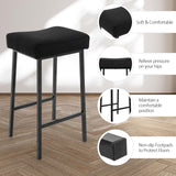 Counter Height Bar Stools Set of 2, 27 Inch Backless Saddle Bar Stools