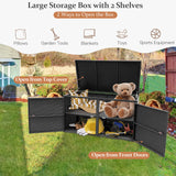 88 Gallon Patio Rattan Storage Container Bin Box for Toys Furniture Tools in Garden