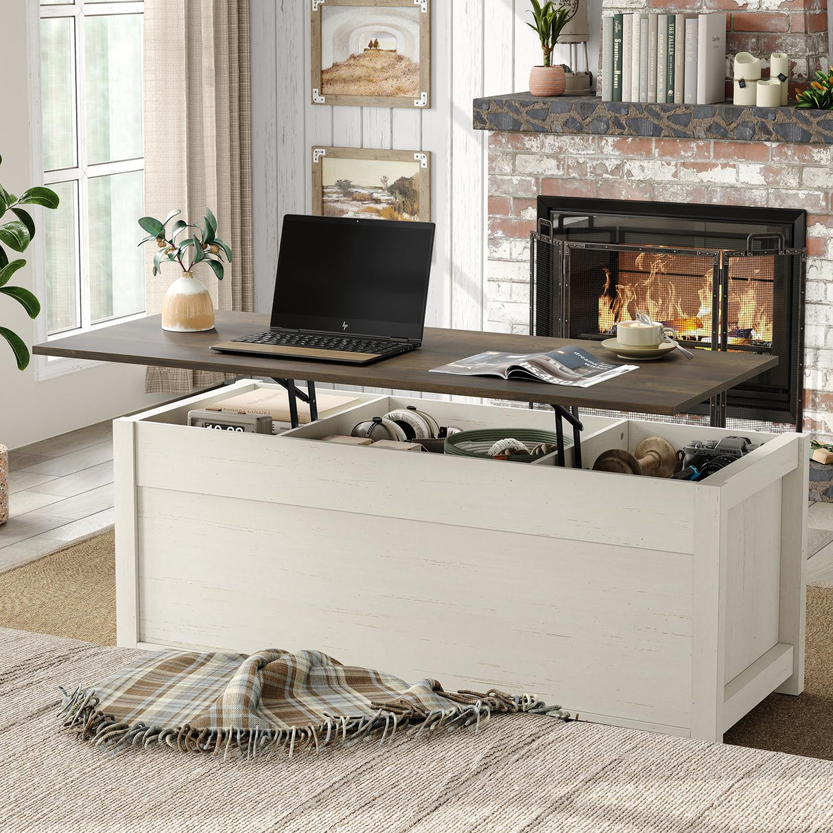 47.3'' Coffee Table with Large Hidden Storage Compartment, Lift Top Coffee Table