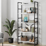 Bookshelf, 5 Tier Bookshelf, Tall Bookcase Shelf for CDs/Movies/Books, Home Office