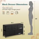 Dresser for Bedroom with 5 Drawers, Wide Chest of Drawers, Fabric Dresser, Storage