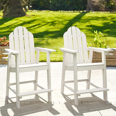 Tall Adirondack Chairs Set of 2, Recycled Poly Adirondack Chair Bar stools