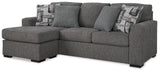 Gardiner Casual Right Hand Facing Sofa Chaise with 4 Accent Pillows