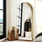 Arch Floor & Full Length Mirrors - 68" x 24" Body Length Mirror Big Mirror for Bedroom Standing/Hanging/Leaning Wall-Mounted Gold