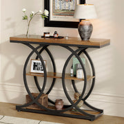 Narrow Console Table for Entryway - 3-Tier Industrial Sofa Table