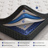 King Size Mattress, 12 Inch King Mattress in a Box, Memory Foam Hybrid Matress with Individual Pocket Spring