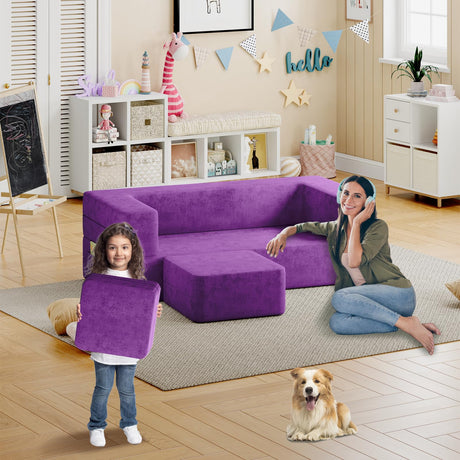 Kids Couch, Toddler Couch with Washable and Durable Covers, Modular Kids Sofa Couch