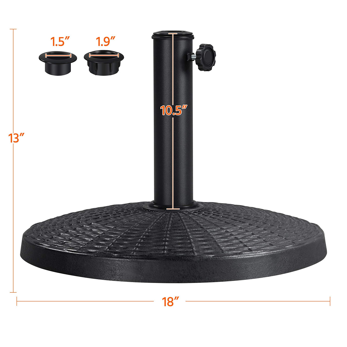 22 lbs Heavy Duty Outdoor Umbrella Base 18" Round Patio Umbrella Stand Market Umbrella