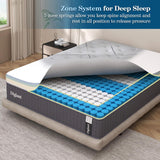 King Mattress, 14Inch Gel Memory Foam & 7-Zone Pocket Spring King Size Mattress