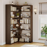 6-Tier Corner Bookshelf, Modern Bookshelf and Bookcase, Tall Bookcase Open Display