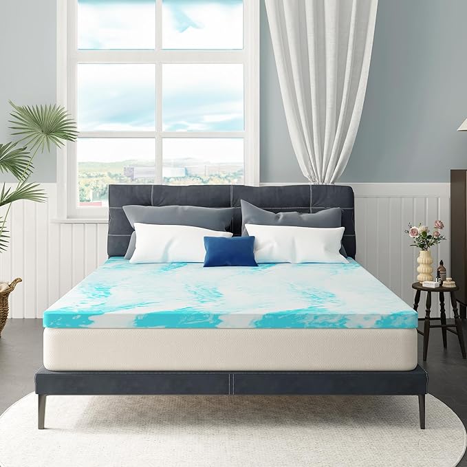 3 Inch Short Twin XL Gel Mattress Topper, Memory Foam Mattress Topper