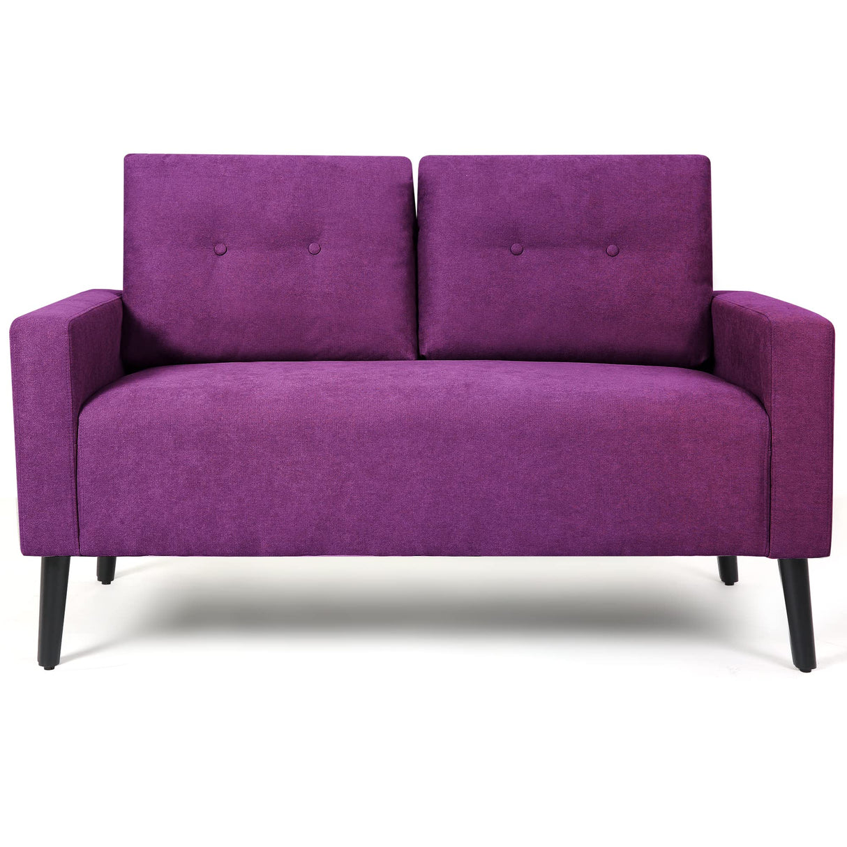 Linen Square Arm Loveseat Sofa