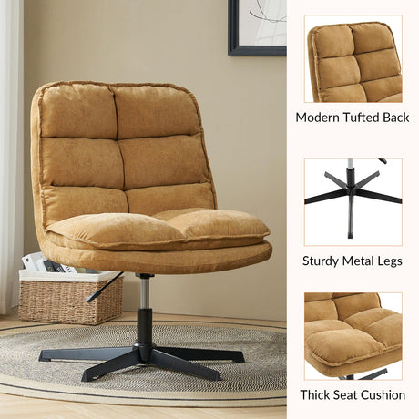 Armless Home Office Chair with 360-degree Swivel, Computer Task Chairs