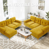 82" Sectional Couch w/Chaise, Chenille Small L Shape Sofa Couch, Sofa with Chaise Mid