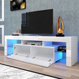 TV Stand for 65+ inch TV 50 55 60 70 Inch with LED Lights and Storage Drawer