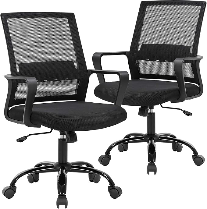 Office Desk Chair with Lumbar Support, Ergonomic Mesh Office Chair with Wheels