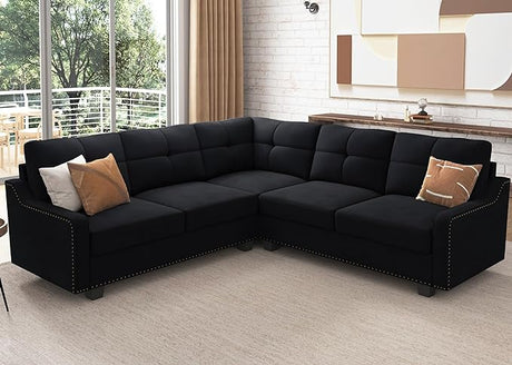 Convertible Sectional Sofa L Shaped Couch for Small Apartment Reversible Sectional Couch for Living Room