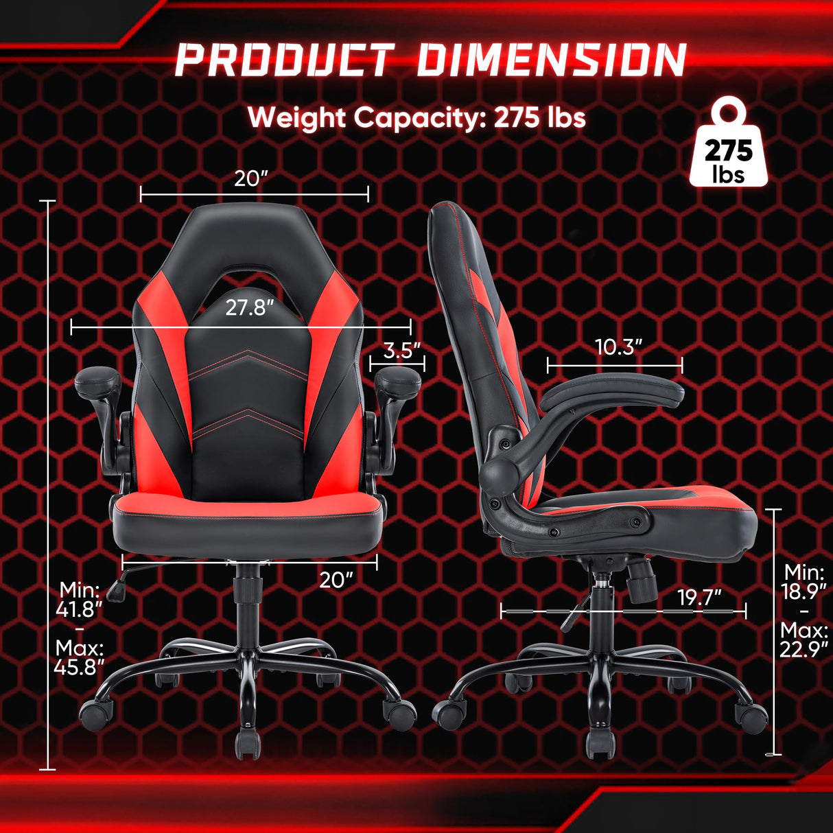 Ergonomic Gaming Chair - Big and Tall High Back Office Chair with Lumbar Support