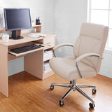 Executive Desk Chair - Ivory Bonded Leather, 275lb Capacity