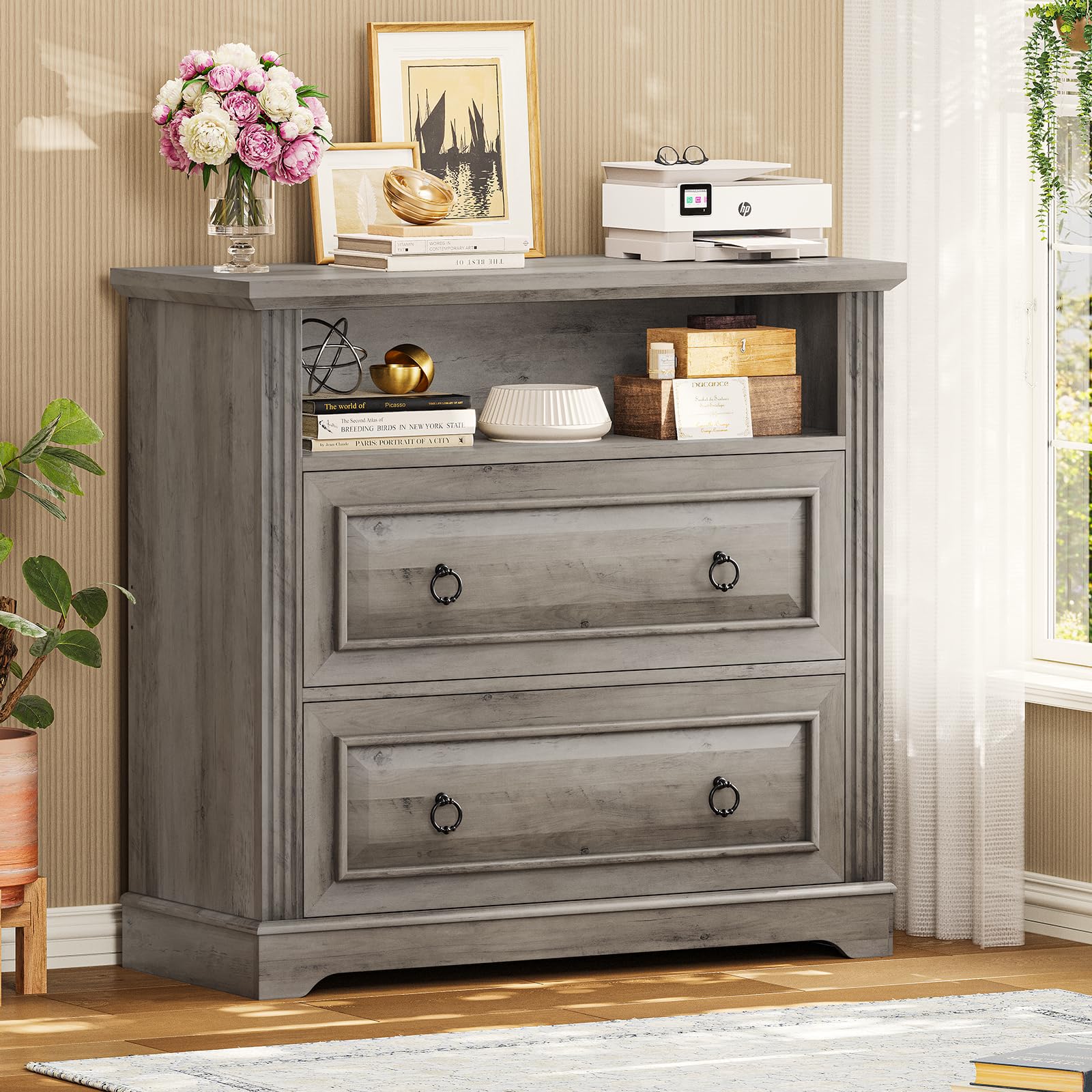 2 Drawer File Cabinet, Farmhouse Filing Cabinet