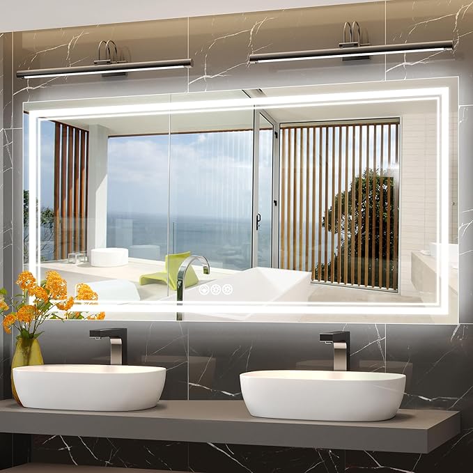 Led Mirror for Bathroom with Front Light and Backlit