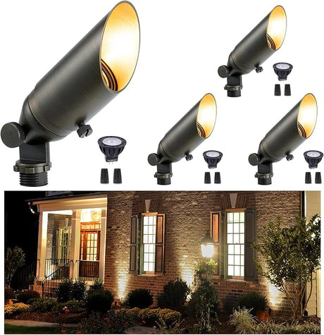 Brass Landscape Lighting - Low Voltage Outdoor Spotlights