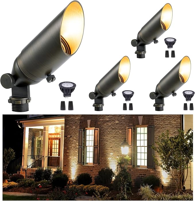 Brass Landscape Lighting - Low Voltage Outdoor Spotlights