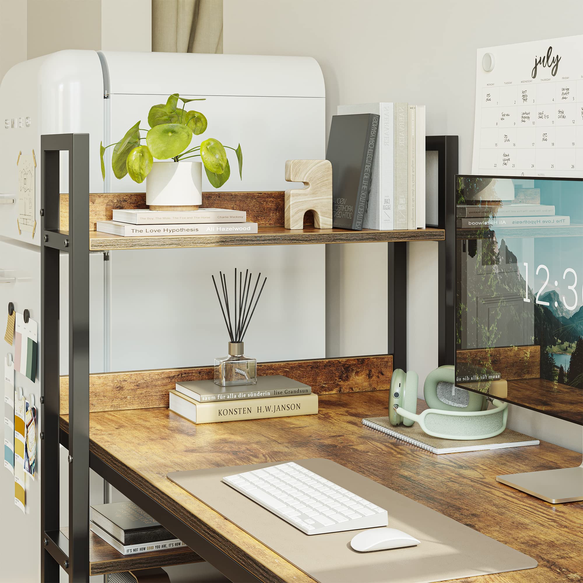 Computer Desk 40 inch with Storage Shelves Study Writing Table for Home Office