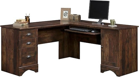 Harbor View Computer Desk, 66.14"D x 66.14"W x 30.28"H , Salt Oak finish